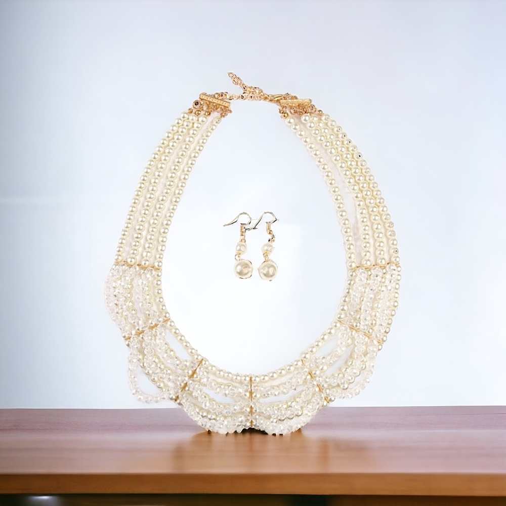 30542 Pearl Necklace/Earrings